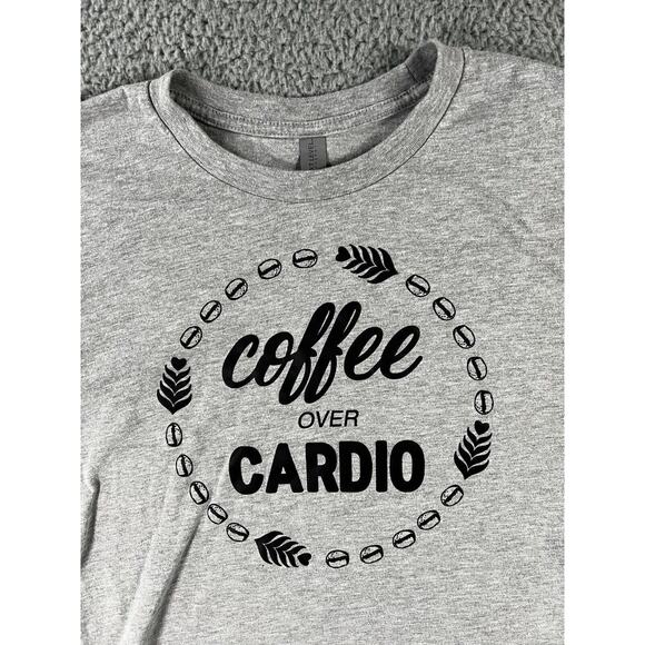 Next Level Apparel Coffee Over Cardio T Shirt Women Medium Graphic Short Sleeve - Picture 2 of 7